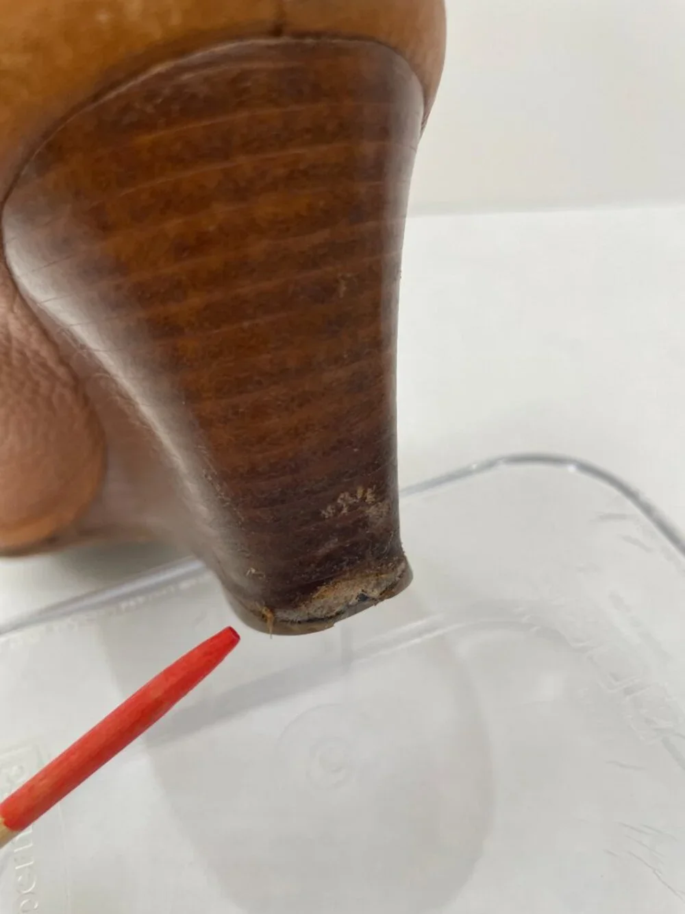 Tory Burch Sally Peep-Toe Wedge Pumps with Gold Logo Brown Leather Size: 9